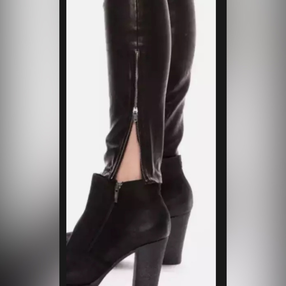 J Brand Black Mid-Rise Skinny Lamb Leather Pants (26 or US 6) - Picture 4 of 8